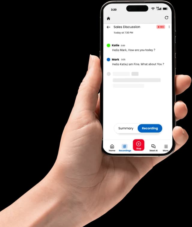 Meetbook mobile recording app