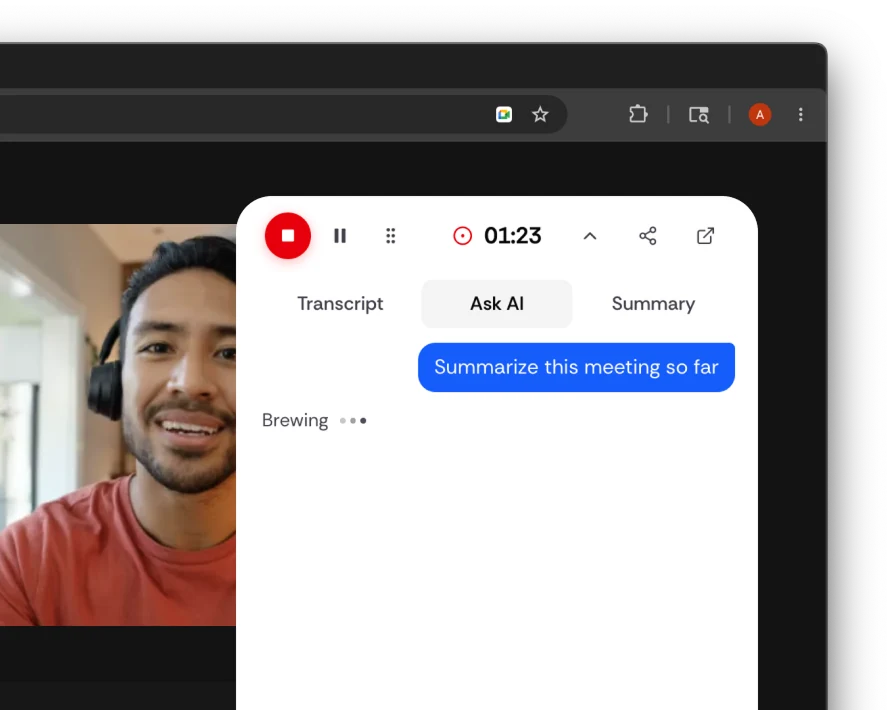 Get AI help live in the meeting.